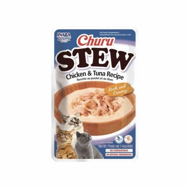 Churu Stew Pollo & Tuna — Snack Cremoso para Gatos (40 g)